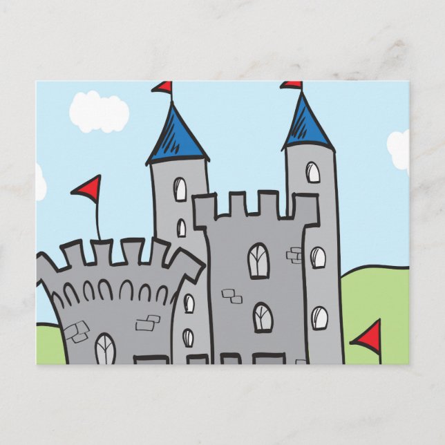 Postal Castillo Personalizado Cute (Anverso)