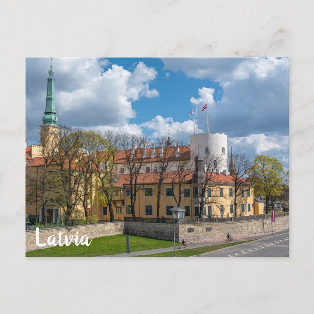 Postal Castillo Riga en Riga, Letonia (Anverso)