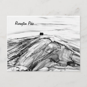 Postal Castillo Rivington Pike Horwich en blanco y negro