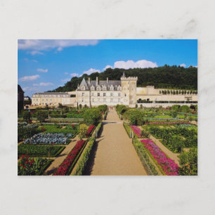 Postal Castillo Rojo de Villandry y jardín, Valle del Loi