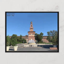 Postal Castillo Sforza - Fuente, pastel boda - Milán