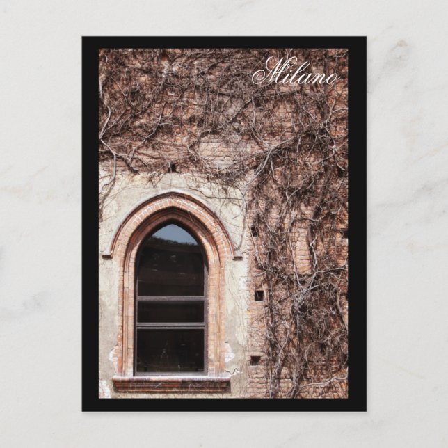 Postal Castillo Sforza, Milán, Italia (Anverso)