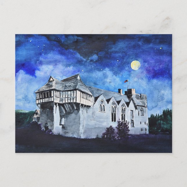 Postal 'Castillo Stokesay por Moonlight' (Anverso)