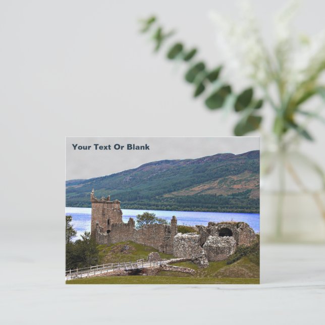 Postal Castillo Urqhart - Loch Ness (Anverso de pie)