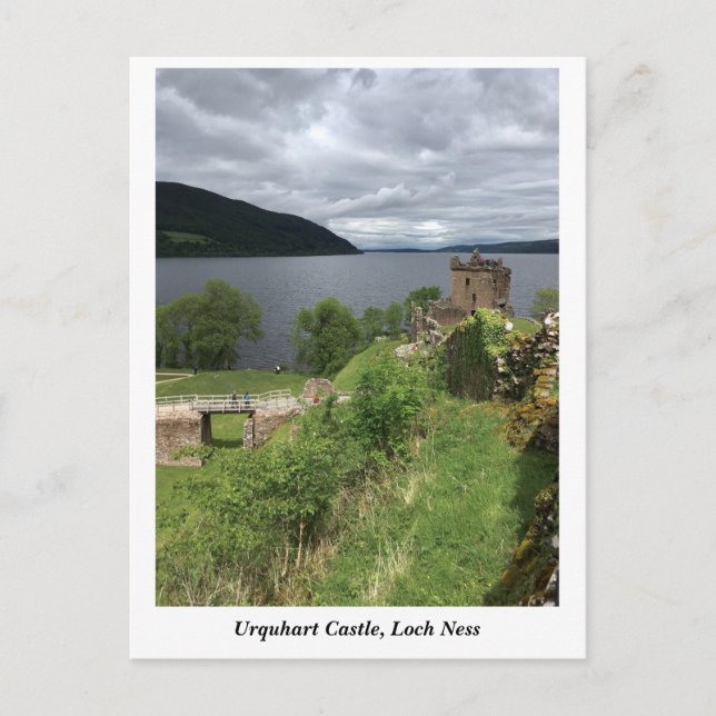 Postal Castillo Urquhart en Loch Ness, tierras altas Esco (Anverso)