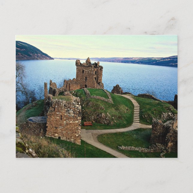Postal Castillo Urquhart, Loch Ness, Escocia (Anverso)