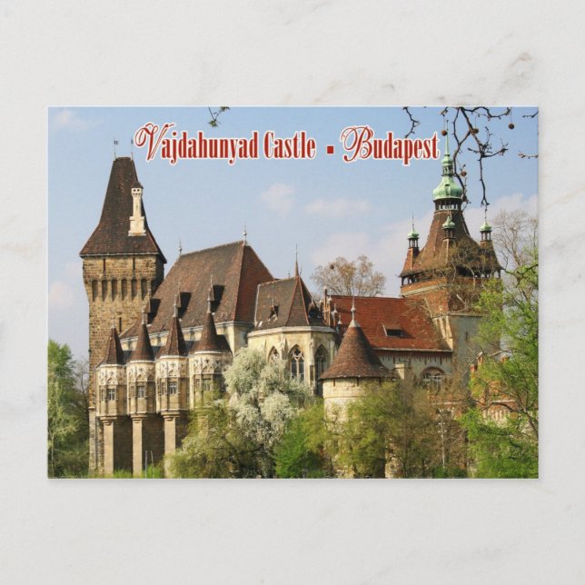 Postal Castillo Vajdahunyad, Budapest, Hungría (Anverso)