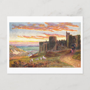 Postal Castillo vintage de Manorbier, Gales