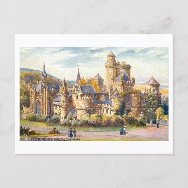 Postal Castillo Vintage Lowenburg, Kassel, Alemania (Anverso)