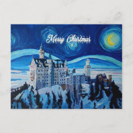 Postal Castillo Willland de invierno de Feliz Navidad