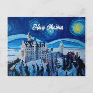 Postal Castillo Willland de invierno de Feliz Navidad