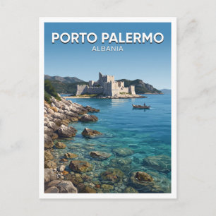 Postal Castillo y Bahía de Porto Palermo Himarë Albania V