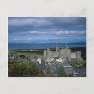 Postal Castillo y pueblo de Harlech, Gwynedd, Wale septen
