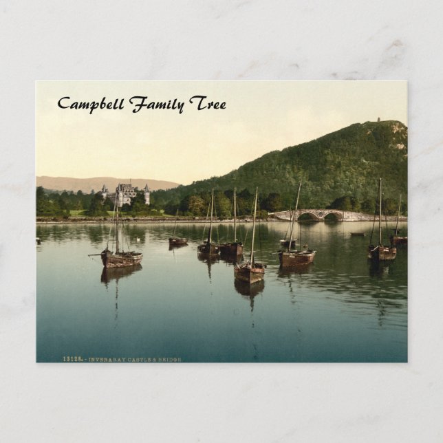 Postal Castillo y puente Inverary, Escocia (Anverso)