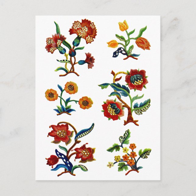 Postal Castlemane Jacobean Embroidery (Anverso)