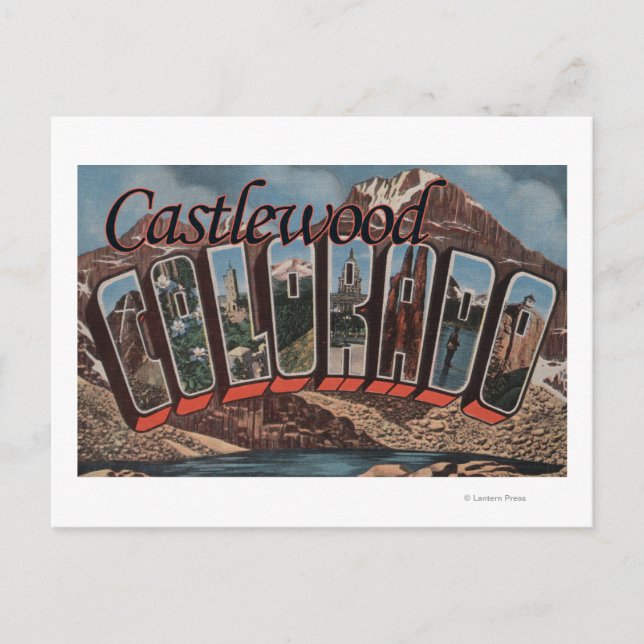 Postal Castlewood, Colorado - Escenas de letras grandes (Anverso)