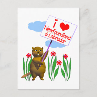 Postal Castor Canadiense Ama Terranova y Labrador