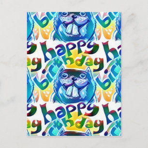 Postal castor dice feliz cumpleaños