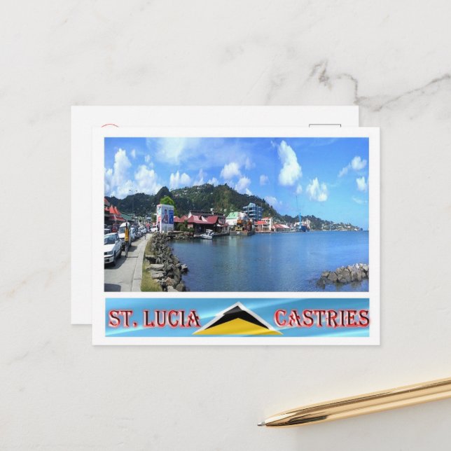 Postal Castries - Saint Lucia - Panorama - (Anverso/Reverso In Situ)