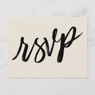 Postal Casual Bold Handwriting Elegante Cream RSVP