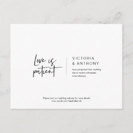 Postal Casual Minimal, el amor es paciente, pospuesto