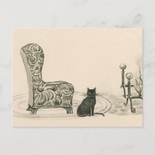 Postal Cat and Chair del libro de 1921 (Anverso)