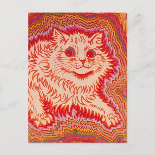 POSTAL CAT ART LOUIS WAIN PSYCHEDELIC POSTCARDS (Anverso)