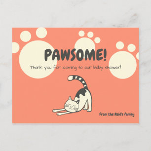 Postal Cat Baby Shower Gracias