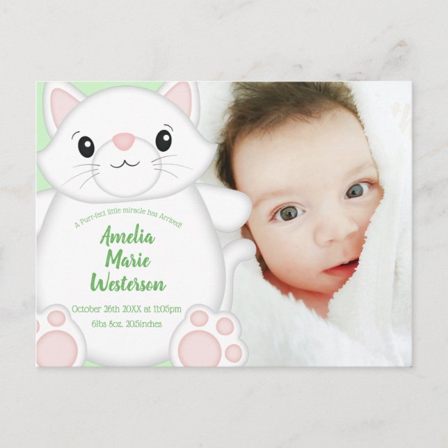 Postal Cat Baby Shower Kitty (Anverso)