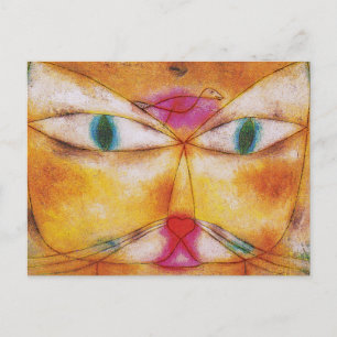 Postal Cat & Bird by Paul Klee