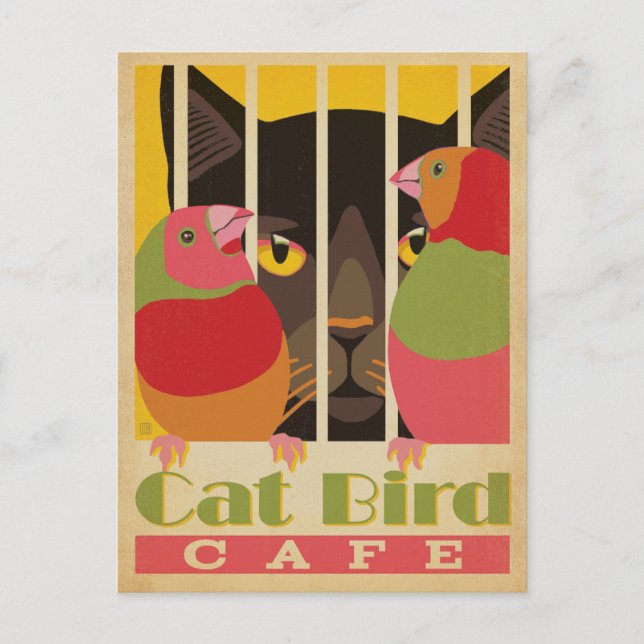 Postal Cat Bird Café (Anverso)