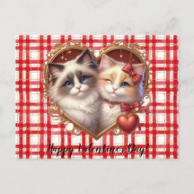 Postal Cat el día de San Valentín