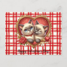 Postal Cat el día de San Valentín