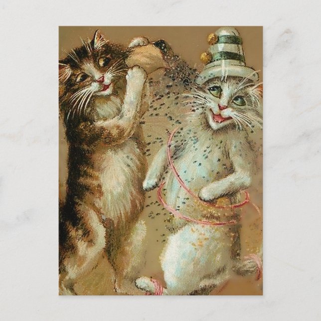 Postal "Cat Fiesta con Confetti" de Maurice Boulanger (Anverso)