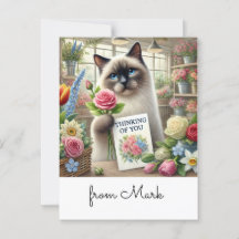 Cat Florist con cartas pensando en ti