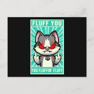 Postal Cat Fluff You Middle Finger Kitten Kitty Mascota G