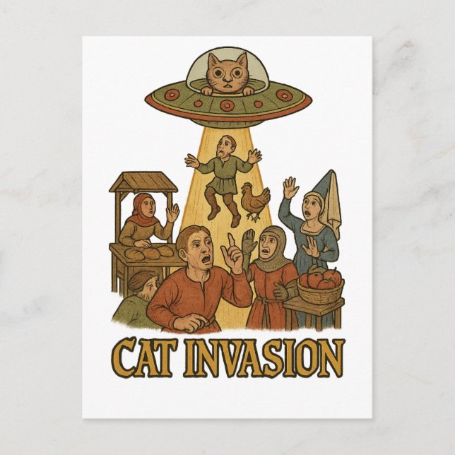 Postal Cat Invasion UFO (Anverso)