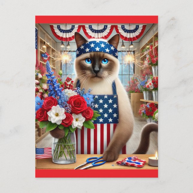 Postal CAT Lover Fiesta 4 de julio Día de la Independenci (Anverso)