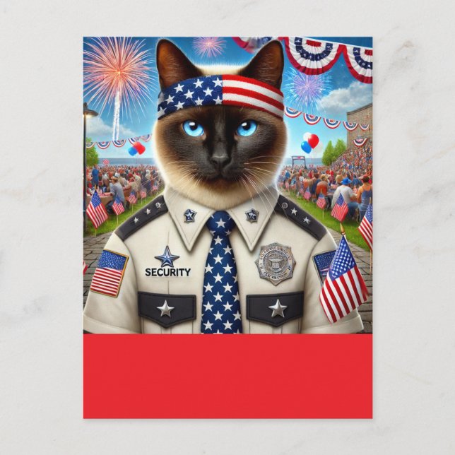 Postal CAT Lover Fiesta 4 de julio Día de la Independenci (Anverso)
