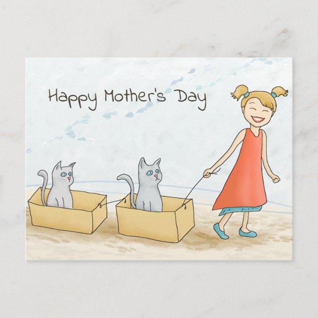 Postal Cat Mom Feliz Día de la Madre (Anverso)