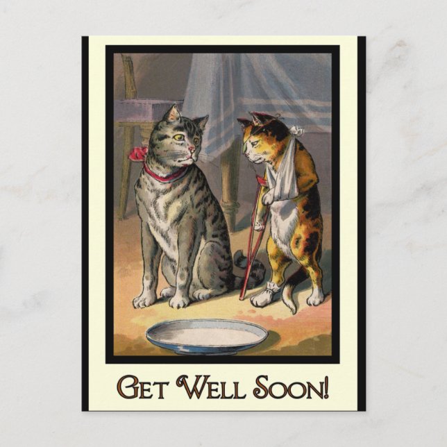 Postal Cat on Crutches (Anverso)