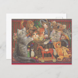 Postal Cat Painted Postcard