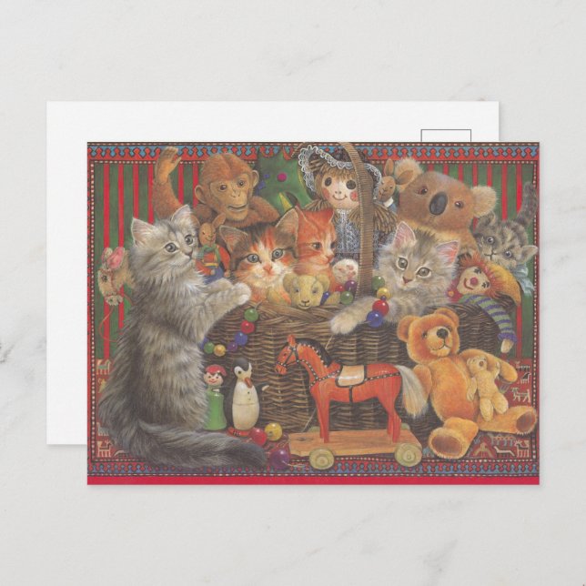 Postal Cat Painted Postcard (Anverso / Reverso)