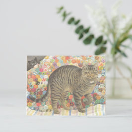 POSTAL CAT POSTCARD ILLUSTRATION