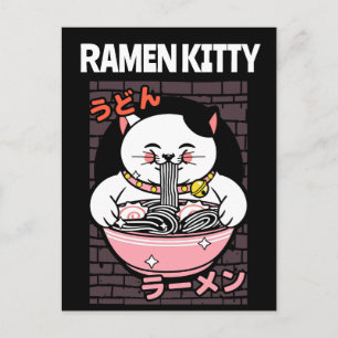 POSTAL CAT RAMEN NOODLES SOUP CAT POSTCARTA