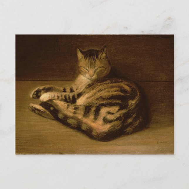 Postal Cat Recumbent, 1898 (Anverso)