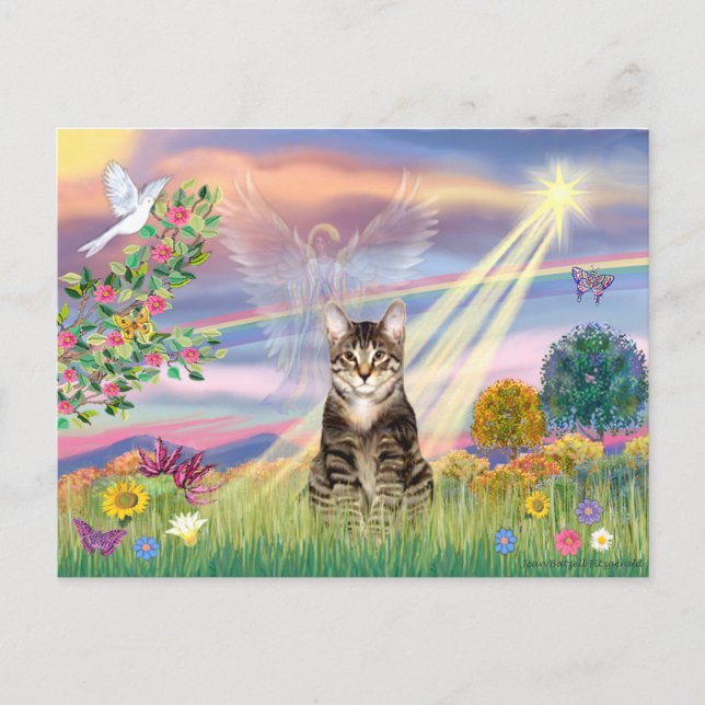 Postal Cat (Tabby) - Ángel de la nube (Anverso)