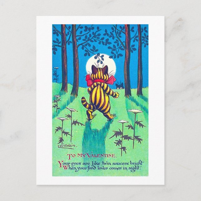 Postal Cat Valentine, Louis Wain (Anverso)