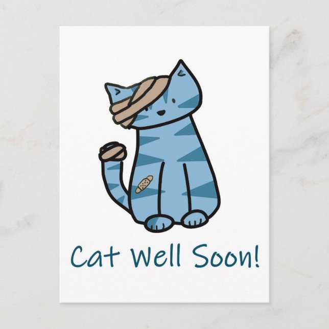 Postal Cat Well Soon postcard Postcrossing get well soon (Anverso)