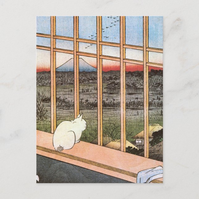 Postal Cat y Monte Fuji, Hiroshige (Anverso)